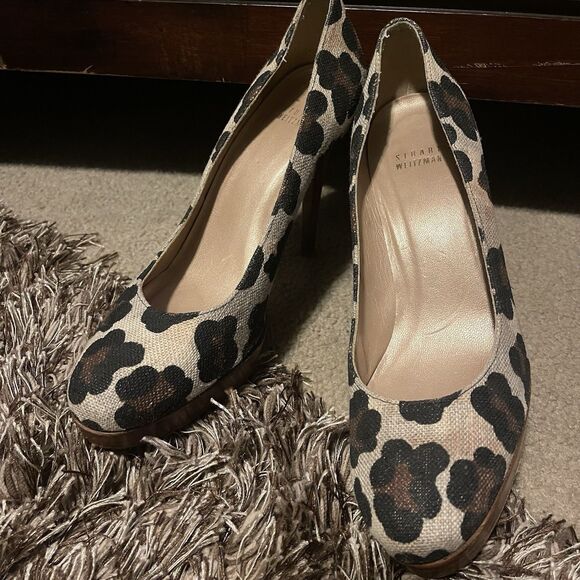 STUART WEITZMAN Women's Animal Print Heel Classic Platform, Timeless, Size 9.5 - Picture 4 of 10